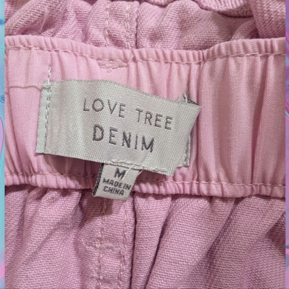 NWT Love Tree Pink Paper Bag Waist Women's Shorts Size Medium - Picture 4 of 7